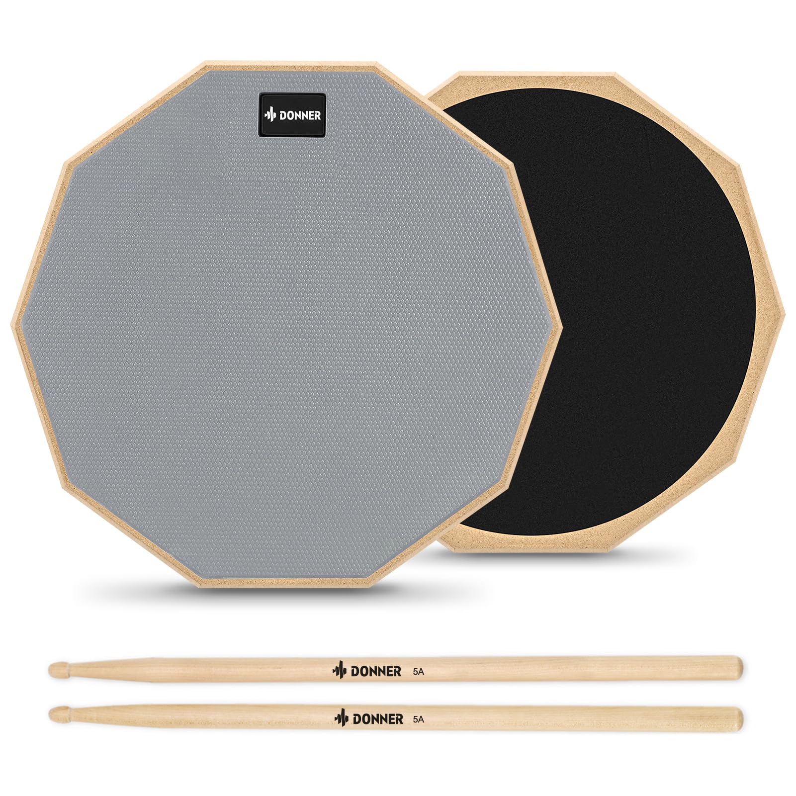Foto 1 | Drum Practice Pad Donner Silent De 12 Pulgadas Con Baquetas, Color Gris - Venta Internacional.