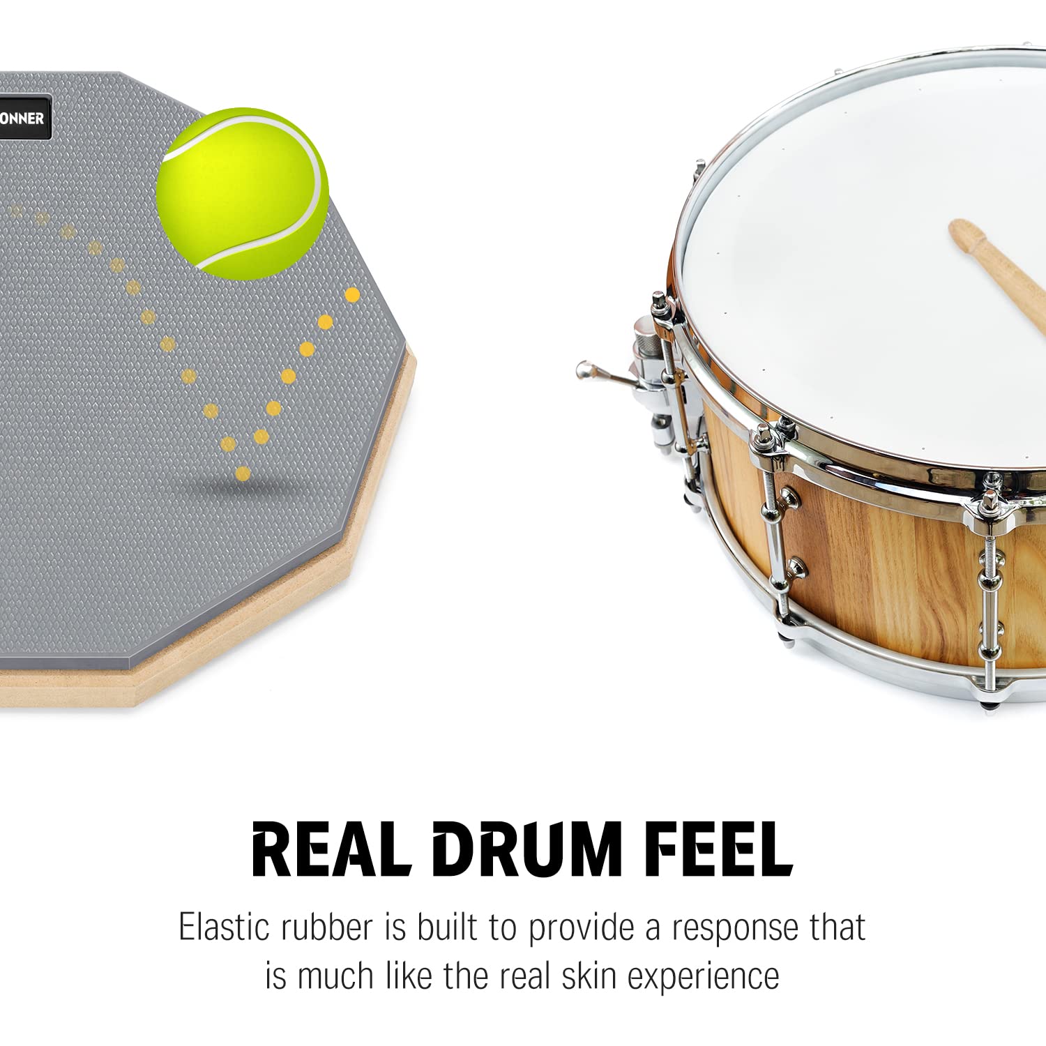 Foto 4 pulgar | Drum Practice Pad Donner Silent De 12 Pulgadas Con Baquetas, Color Gris - Venta Internacional.