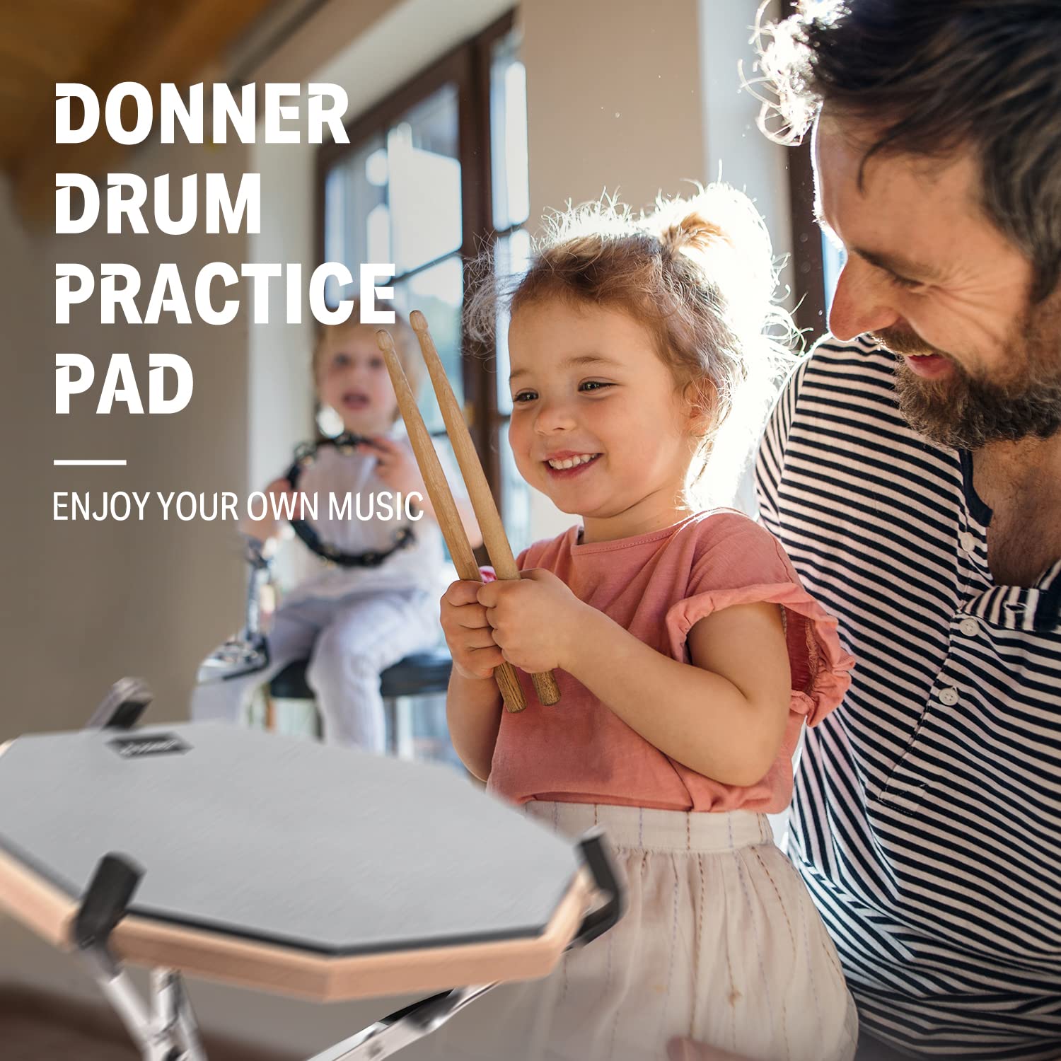 Foto 7 pulgar | Drum Practice Pad Donner Silent De 12 Pulgadas Con Baquetas, Color Gris - Venta Internacional.