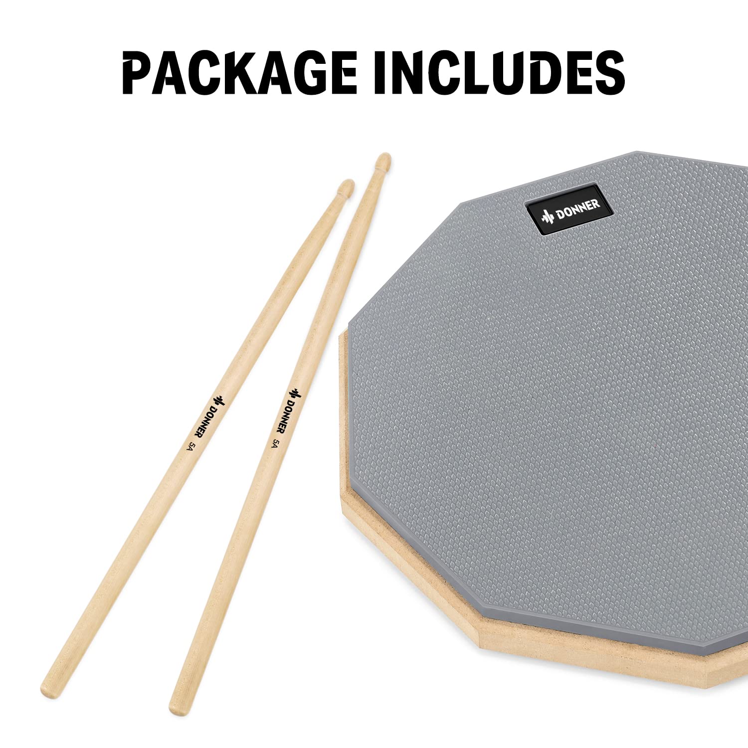 Foto 8 pulgar | Drum Practice Pad Donner Silent De 12 Pulgadas Con Baquetas, Color Gris - Venta Internacional.