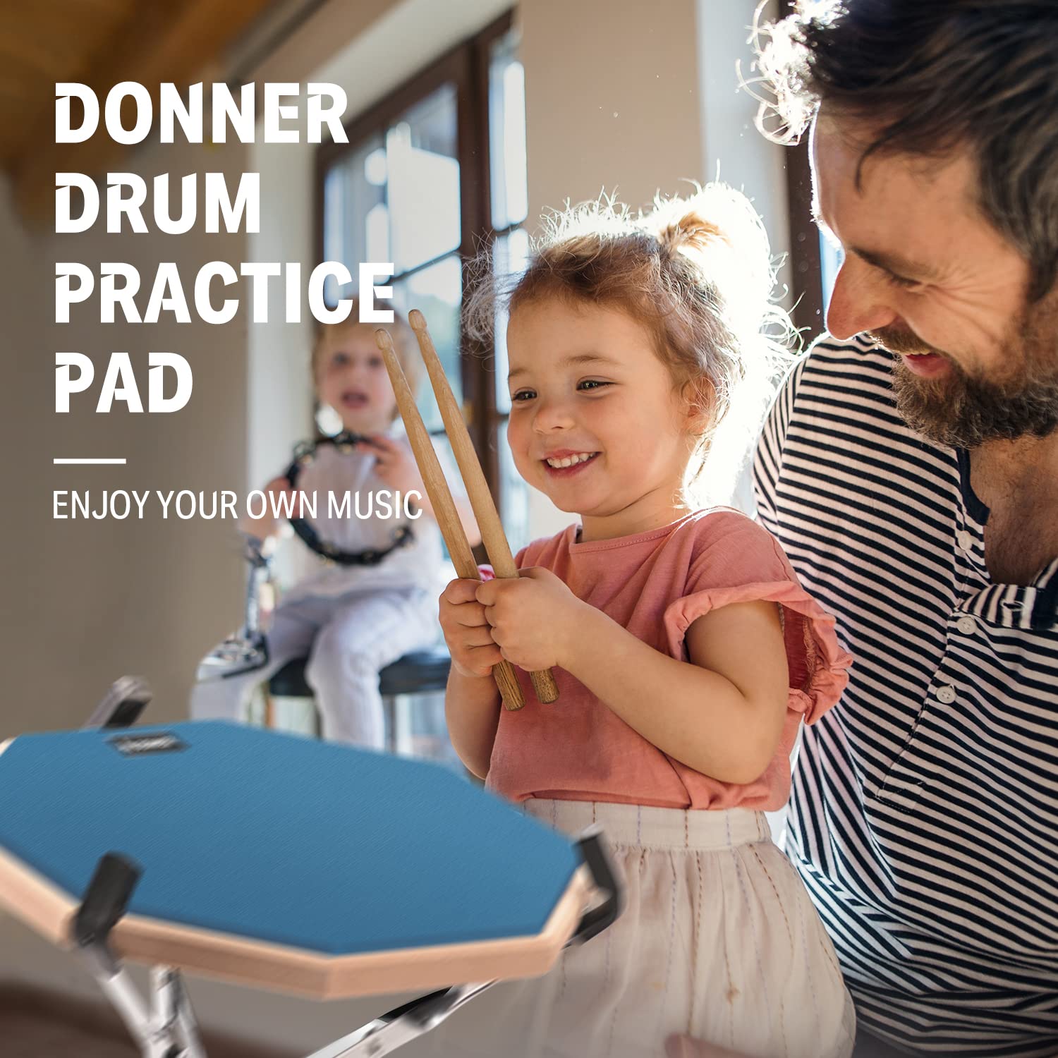 Foto 8 pulgar | Drum Practice Pad Donner Silent De 8 Pulgadas Con Baquetas Azules - Venta Internacional.