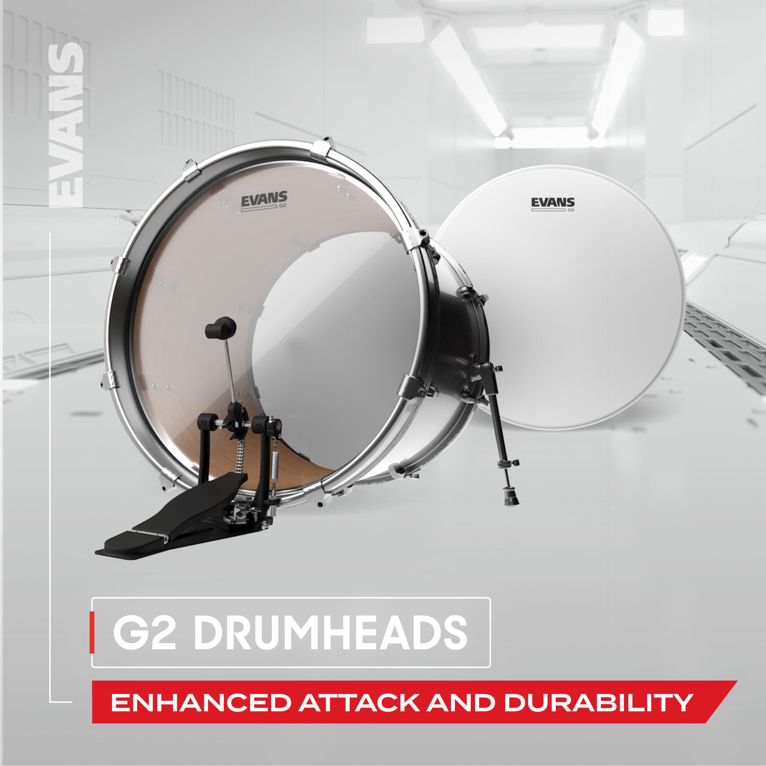 Foto 4 pulgar | Drum Heads Evans G2 Coated Rock Tompack (25 Cm, 30 Cm, 40 Cm) - Venta Internacional.