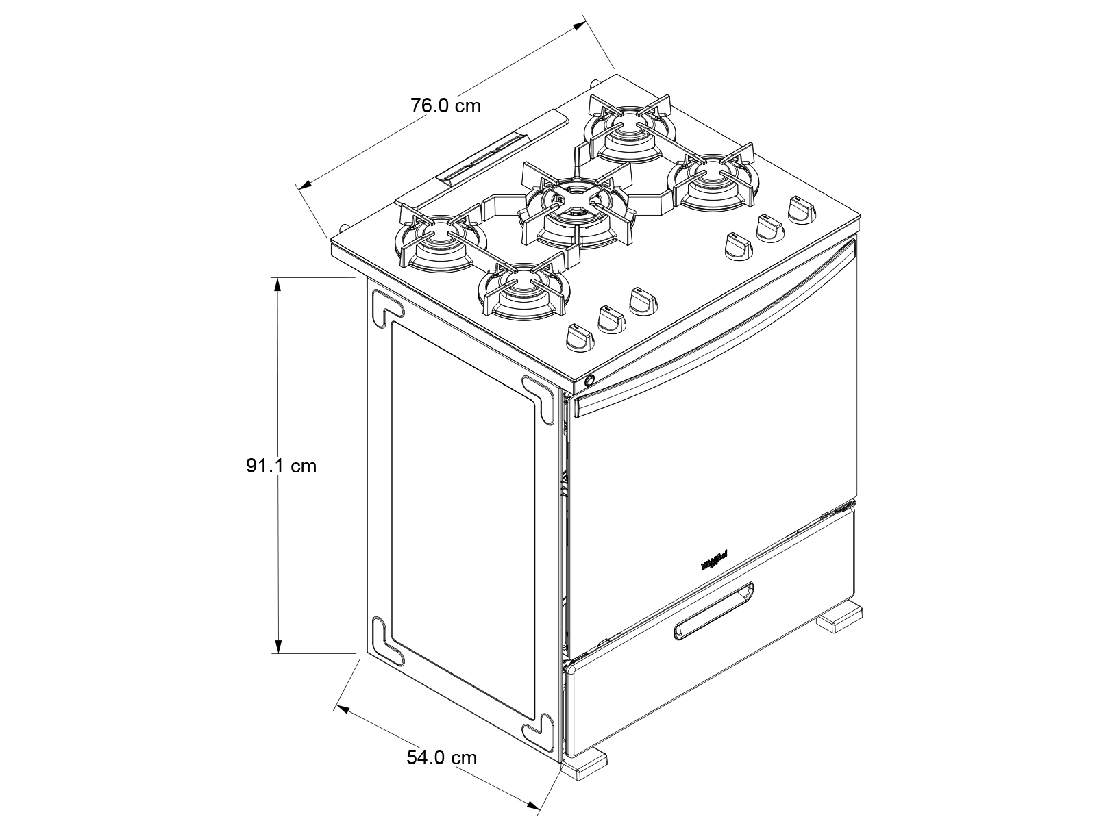 Foto 7 pulgar | Estufa Whirlpool al Piso Gas 30'' Side Door Wfr7600s