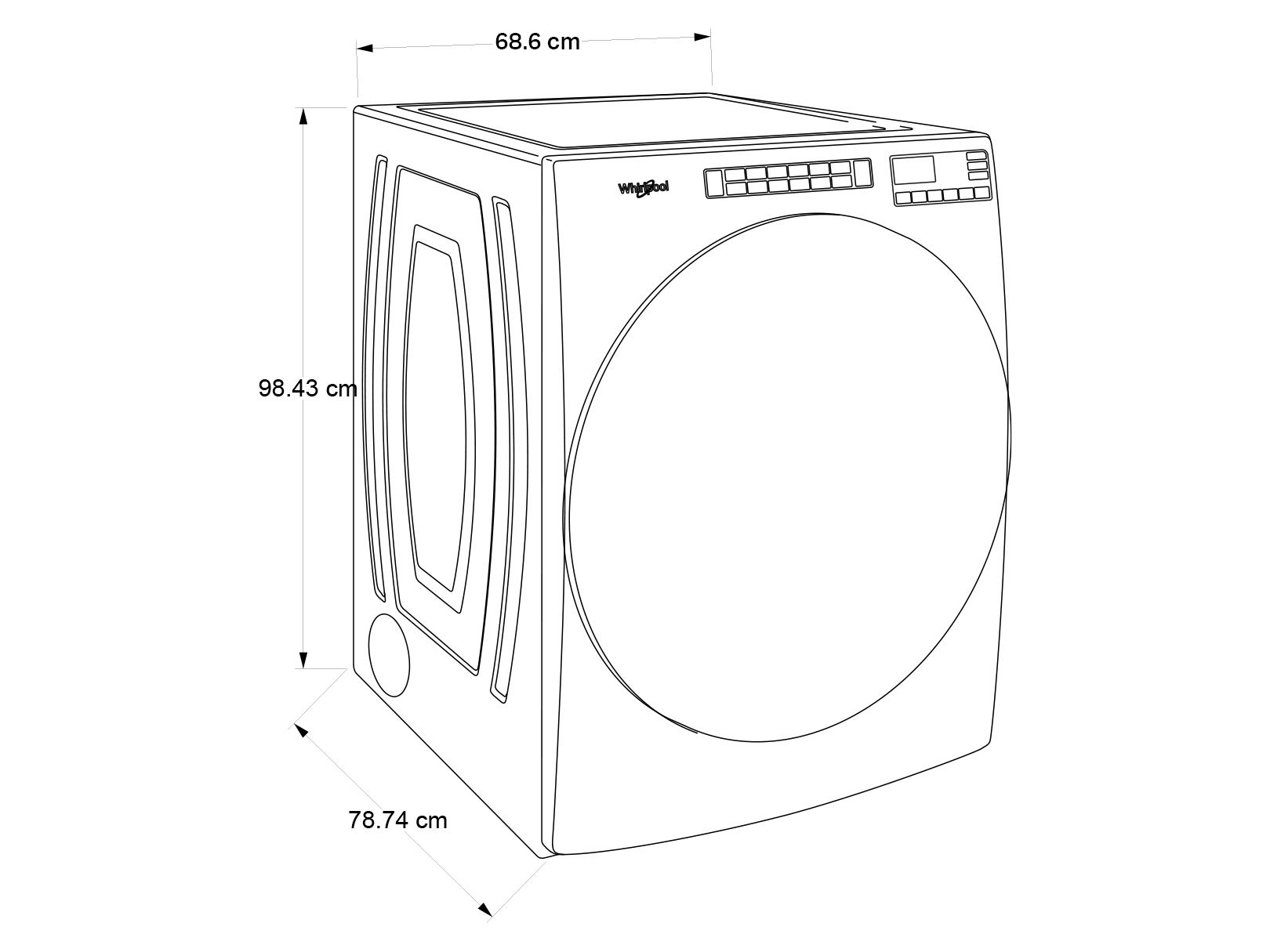 Foto 9 pulgar | Secadora Carga Frontal Gas 23kg Cromo Whirlpool 7mwgd6605mc