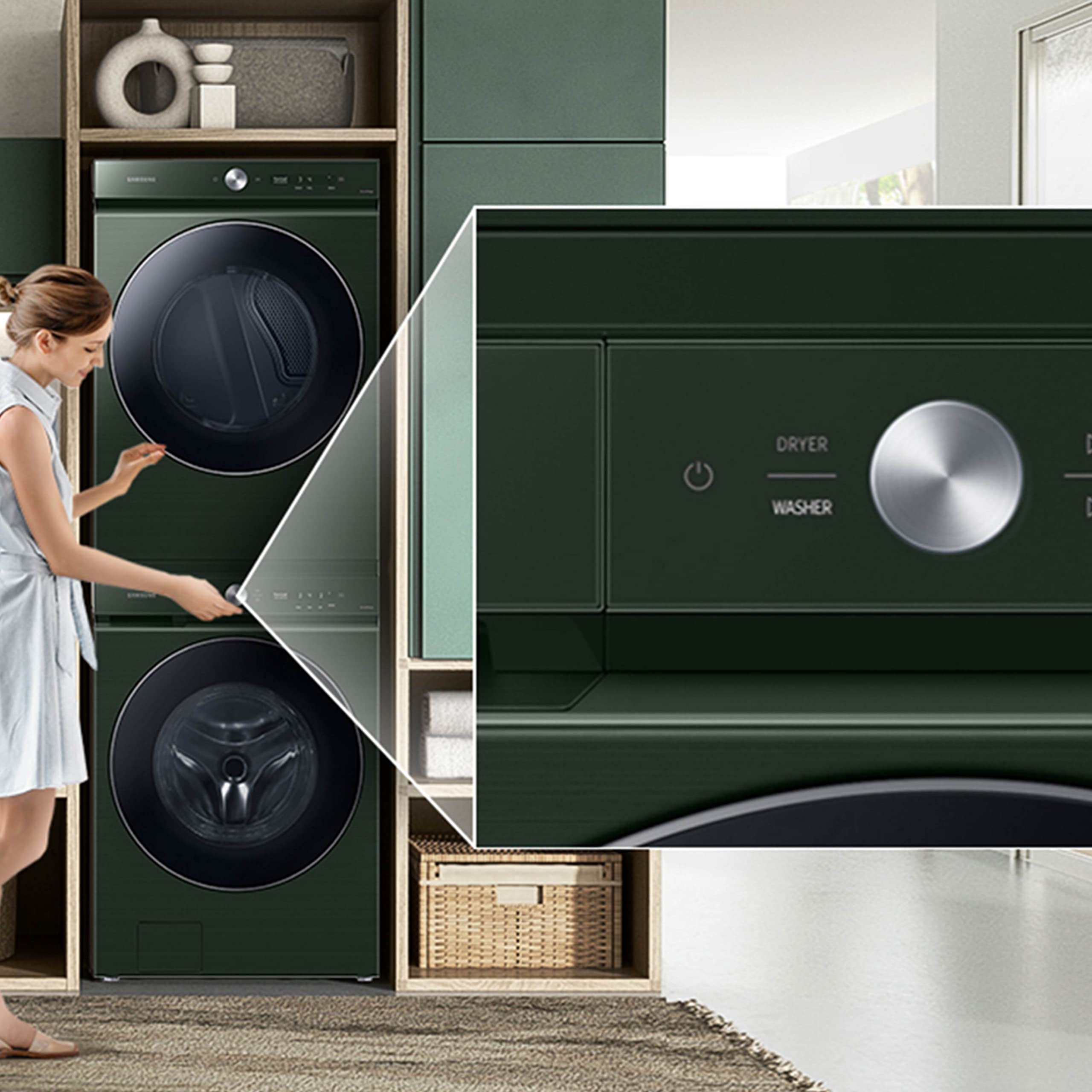 Foto 2 | Kit De Apilamiento Para Lavadora/secadora Samsung Bespoke Skk-9mcg, Color Verde - Venta Internacional.