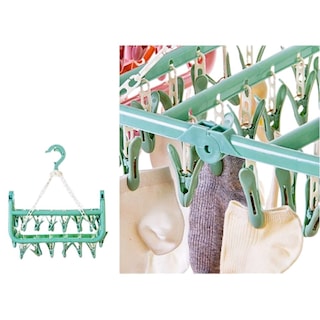 Foto 1 | Tendedero Plegable Multifuncional Con 32 Clips 32 X 32 Cm Verde