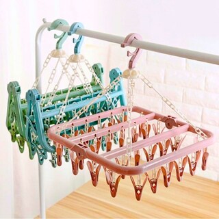 Foto 8 | Tendedero Plegable Multifuncional Con 32 Clips 32 X 32 Cm Verde