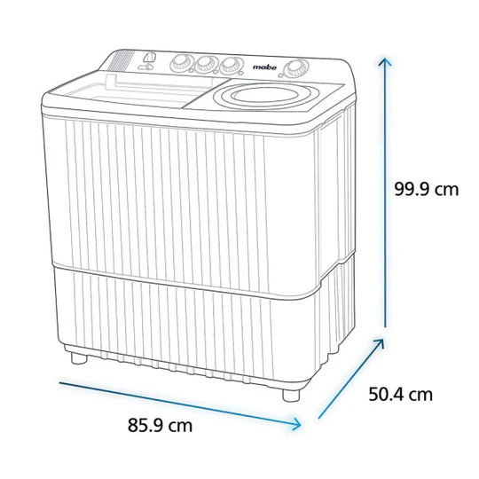 Foto 4 | Lavadora Semiautomática Mabe 16 Kg Doble Tina Blanco