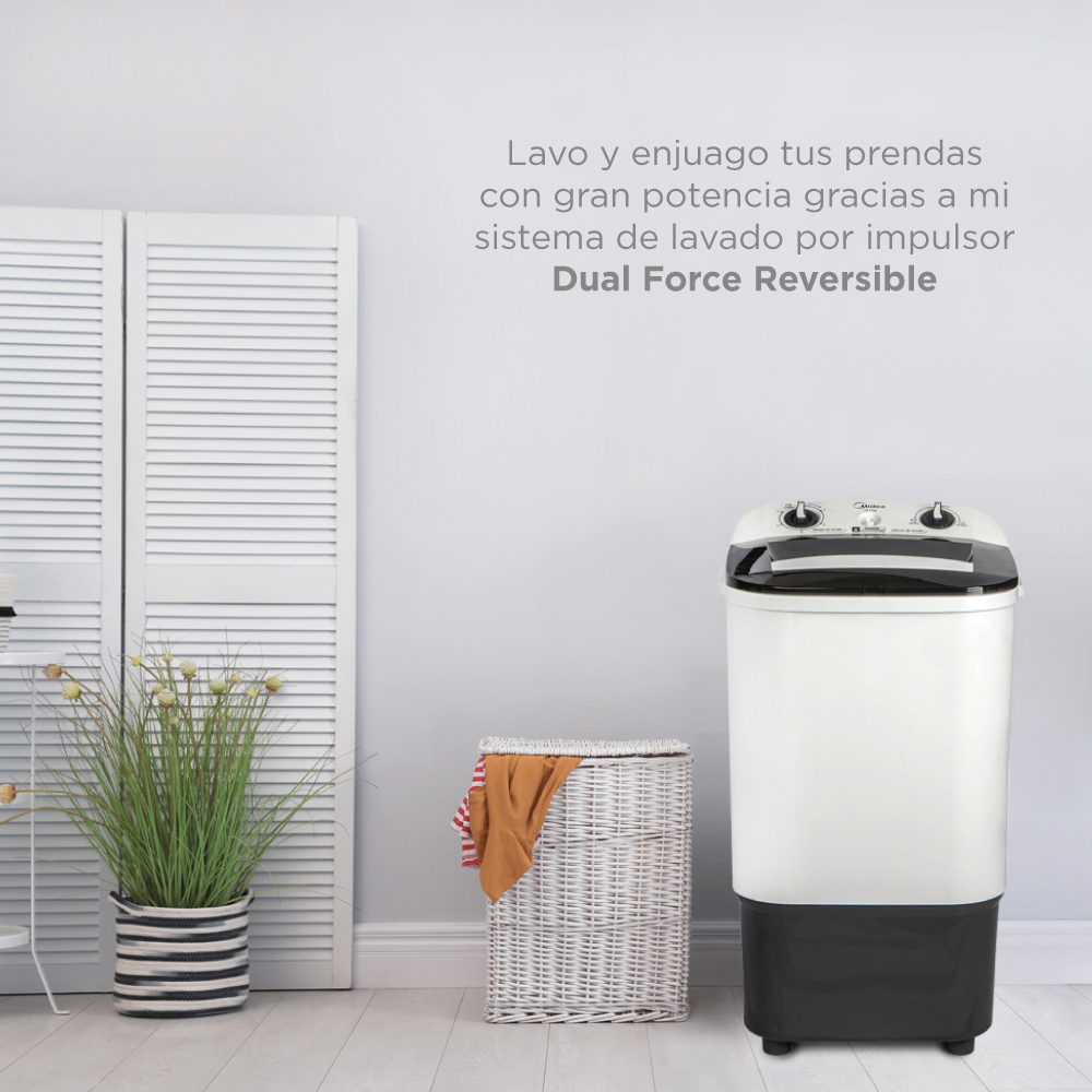 Foto 5 | Lavadora Semiautomática de 10.1 K Midea Mlts101m2sgdw color Blanco