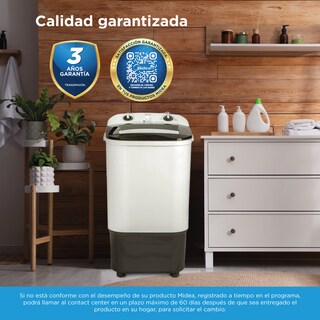 Foto 8 | Lavadora Semiautomática de 10.1 K Midea Mlts101m2sgdw color Blanco