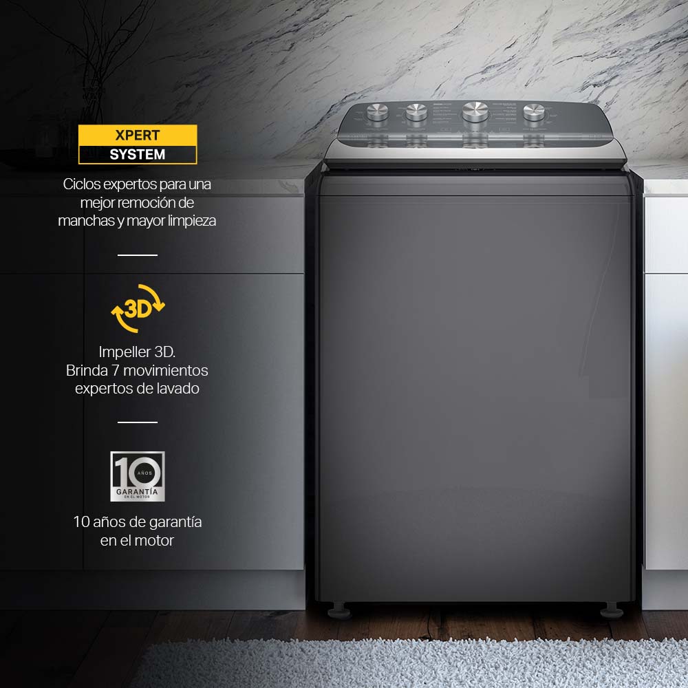 Foto 9 pulgar | Lavadora Whirlpool 8mwtw1844wmg Carga Superior 18kg Xpert System color Gris