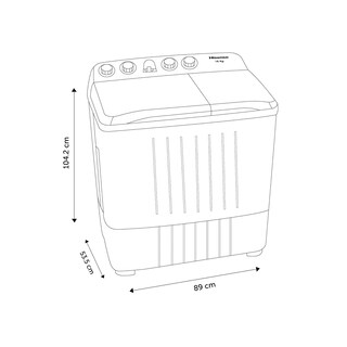 Foto 4 | Lavadora Semiautomática Hisense WSA1803P color Blanca Doble Tina 18 kg