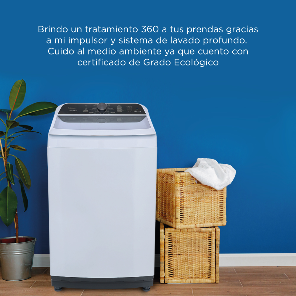 Foto 4 pulgar | Lavadora Carga Superior Midea MA500W17/W color Blanco 17 KG 360 Impulse Impeller 1 Perilla