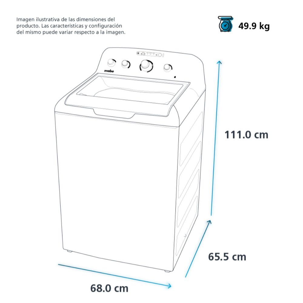 Foto 5 | Lavadora Mabe Lma79113vbab0 de 19 Kg color Blanco