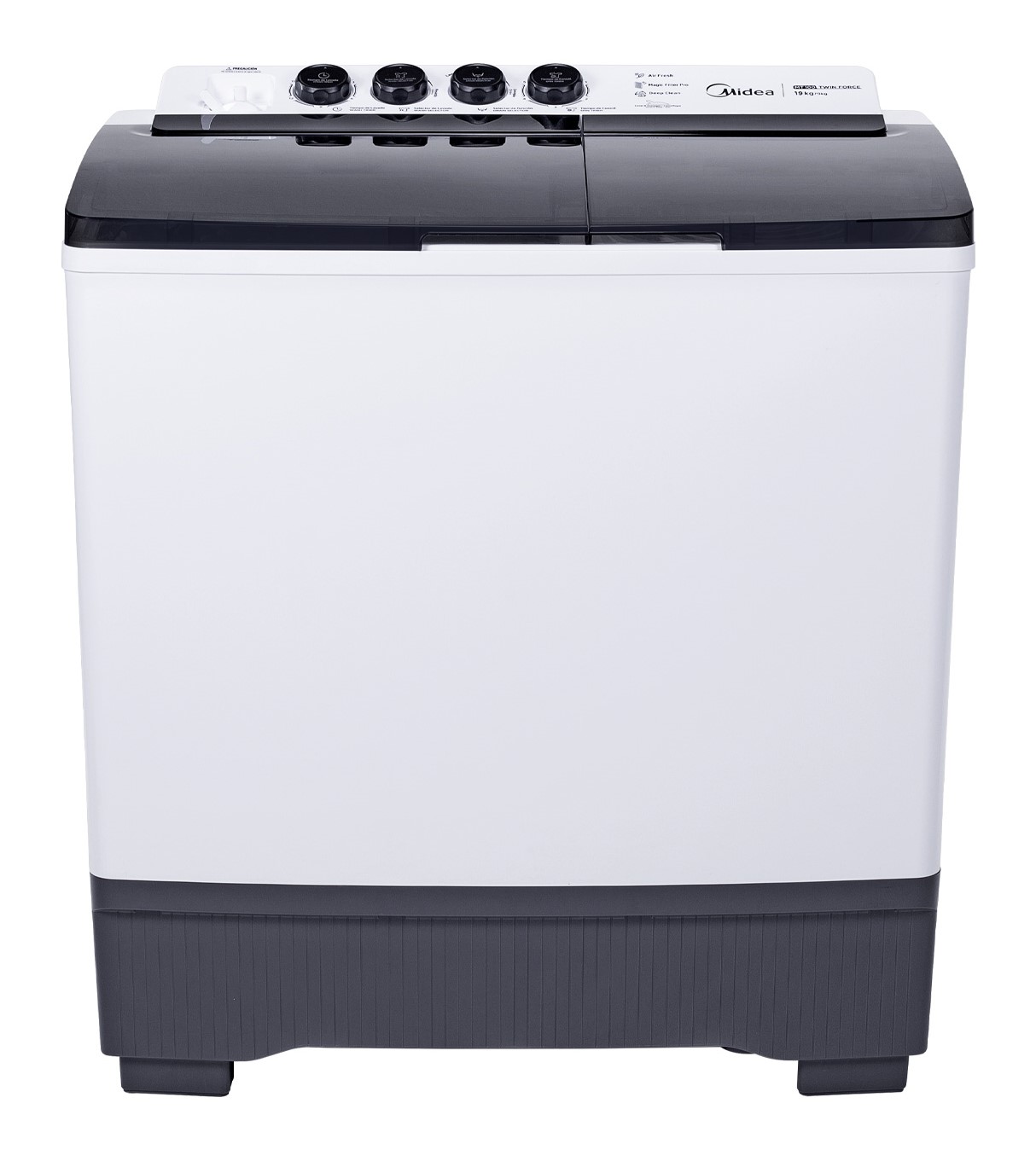 Lavadora Semiautomática Dos Tinas Midea 19kg Twin Force Pulsator color Blanco