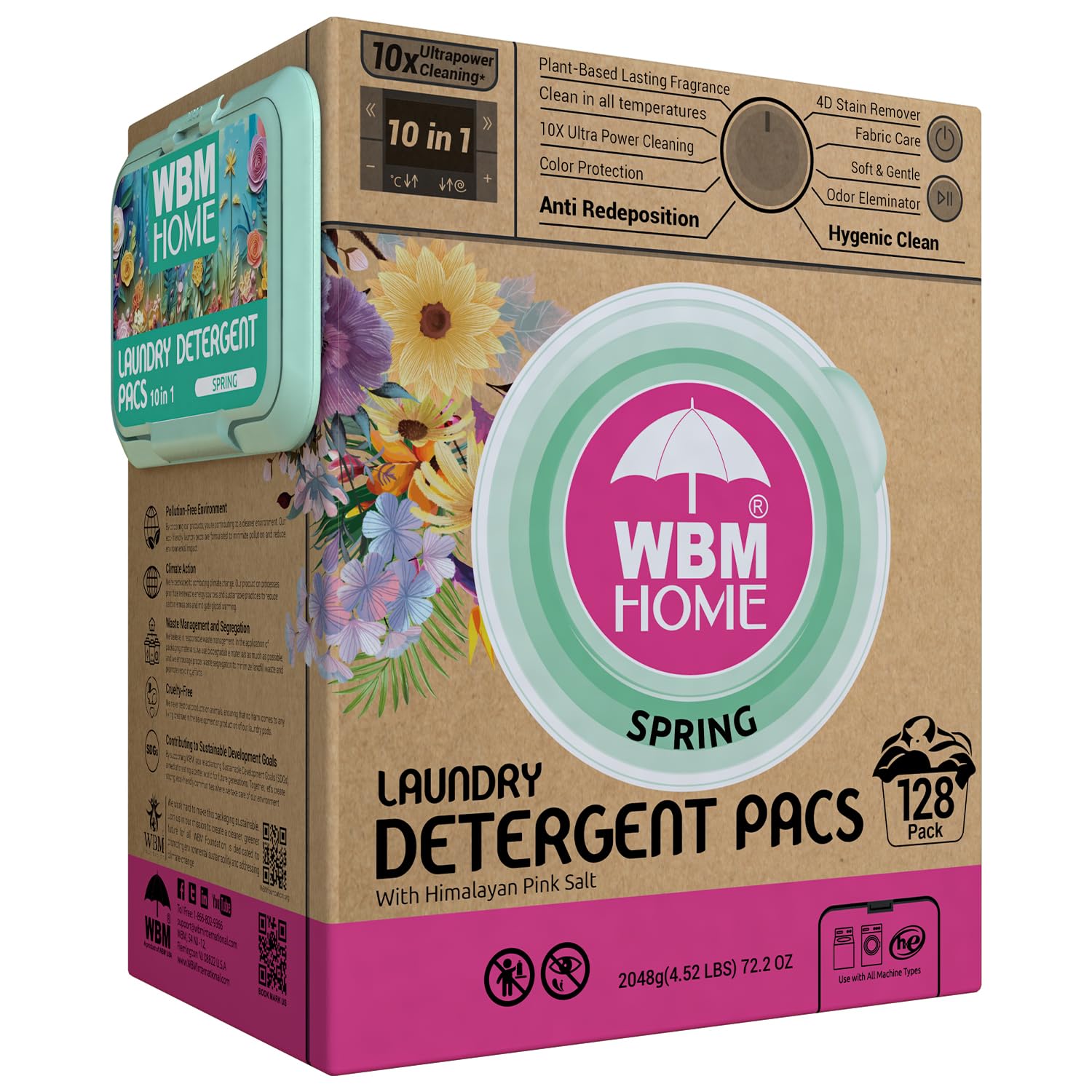 Foto 2 pulgar | Detergente En Cápsulas Wbm Home Spring Fragrance, 128 Unidades - Venta Internacional.