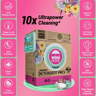 Foto 5 | Detergente En Cápsulas Wbm Home Spring Fragrance, 128 Unidades - Venta Internacional.