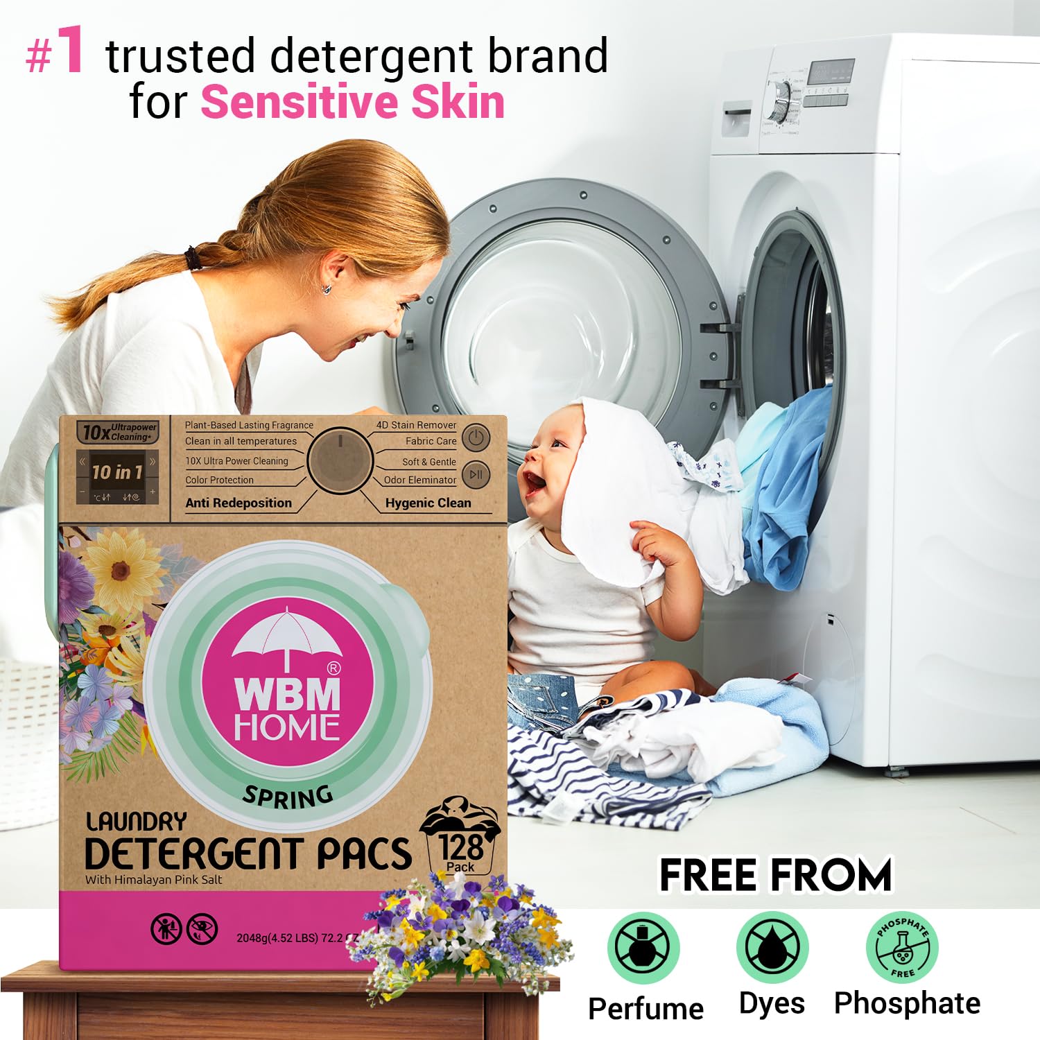 Foto 6 | Detergente En Cápsulas Wbm Home Spring Fragrance, 128 Unidades - Venta Internacional.