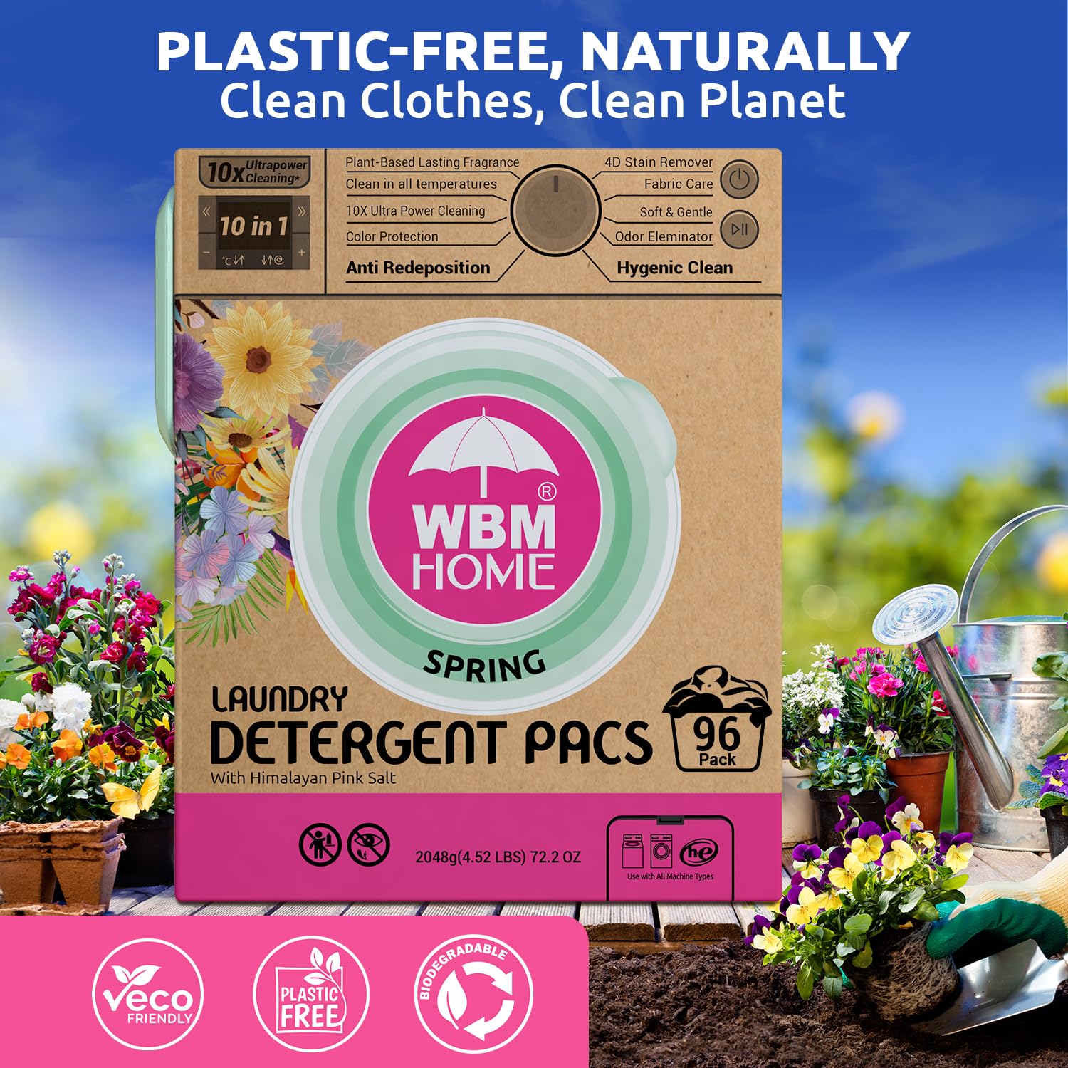 Foto 4 pulgar | Detergente En Cápsulas Wbm Home Spring Fragrance 96 Unidades - Venta Internacional.