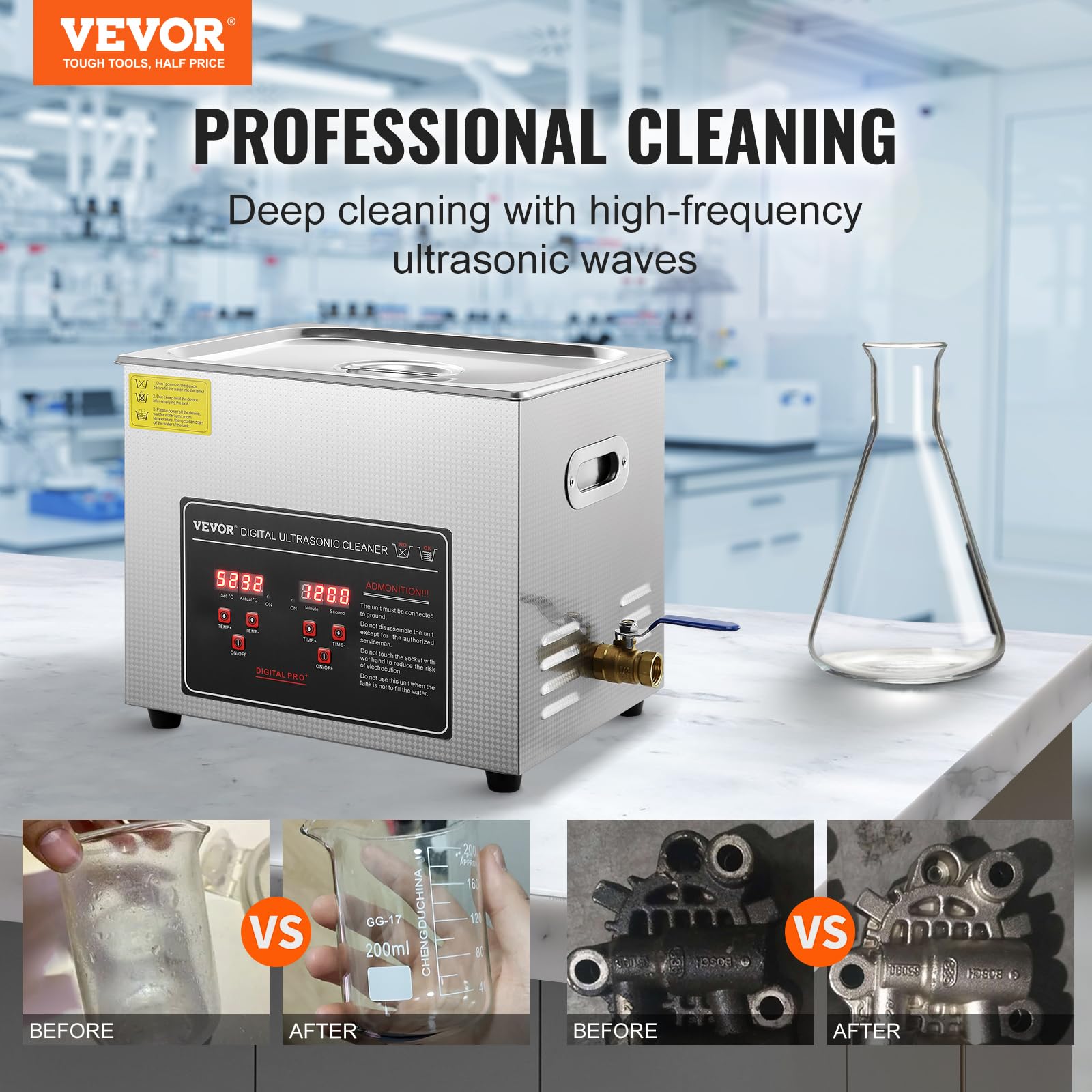 Foto 3 pulgar | Máquina De Limpieza Ultrasónica Vevor Professional 10l Con Temporizador - Venta Internacional.