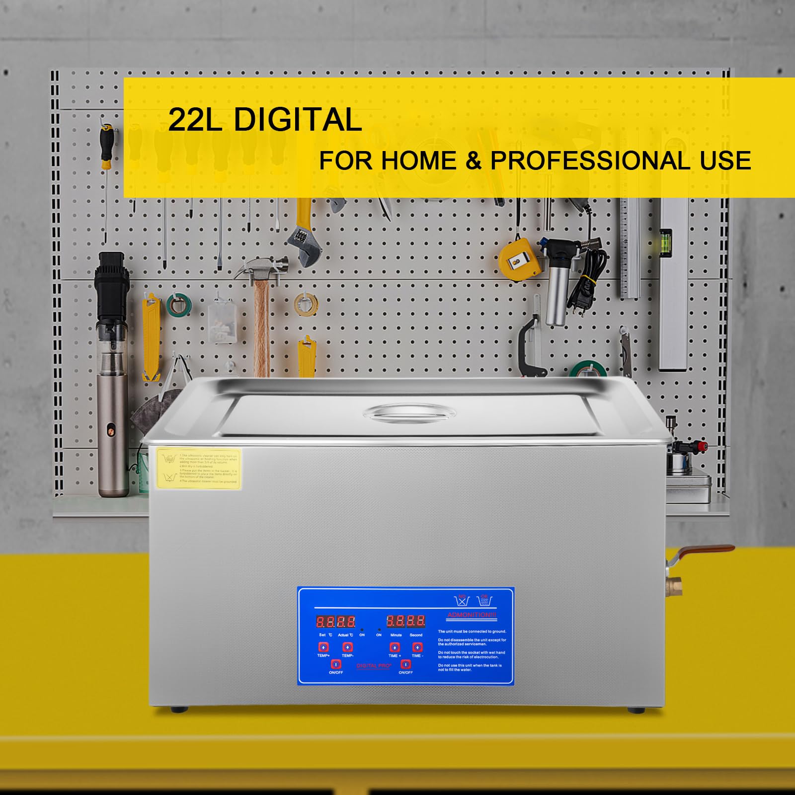 Foto 2 | Limpiador Sónico Vevor 22l Con Temporizador Digital Y Calentador 40 Khz 110 V - Venta Internacional.