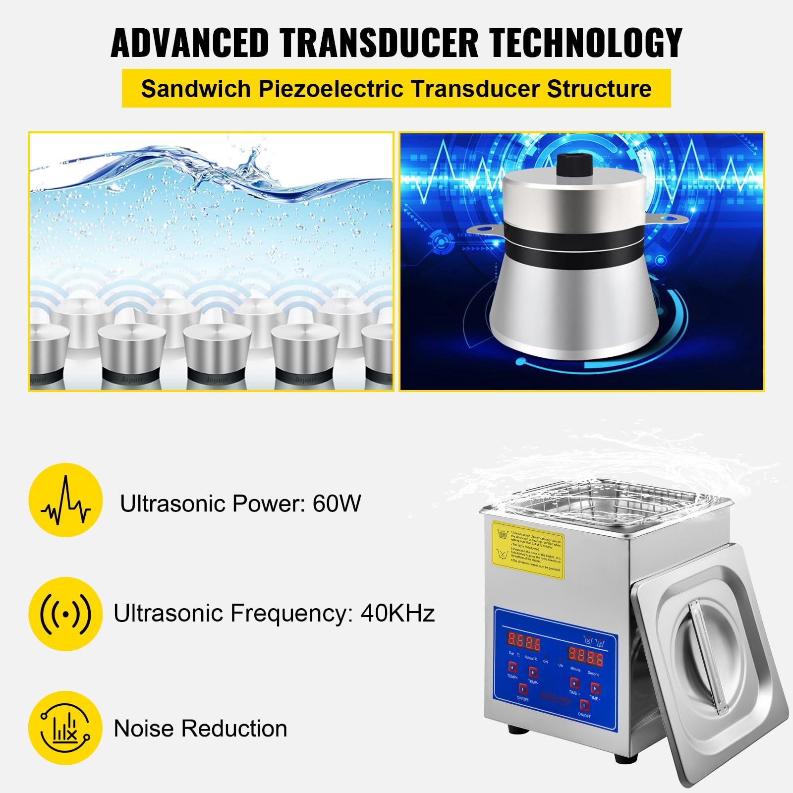 Foto 4 pulgar | Limpiador Ultrasónico De Piezas Vevor Sonic Cleaner 2l Con Temporizador - Venta Internacional.