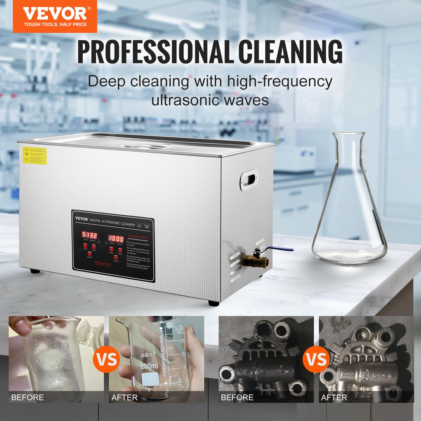 Foto 3 pulgar | Máquina De Limpieza Ultrasónica Vevor Professional 30l Con Temporizador - Venta Internacional.