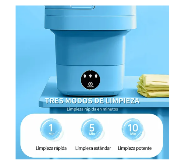 Foto 4 pulgar | Lavadora Portátil Plegable Azul