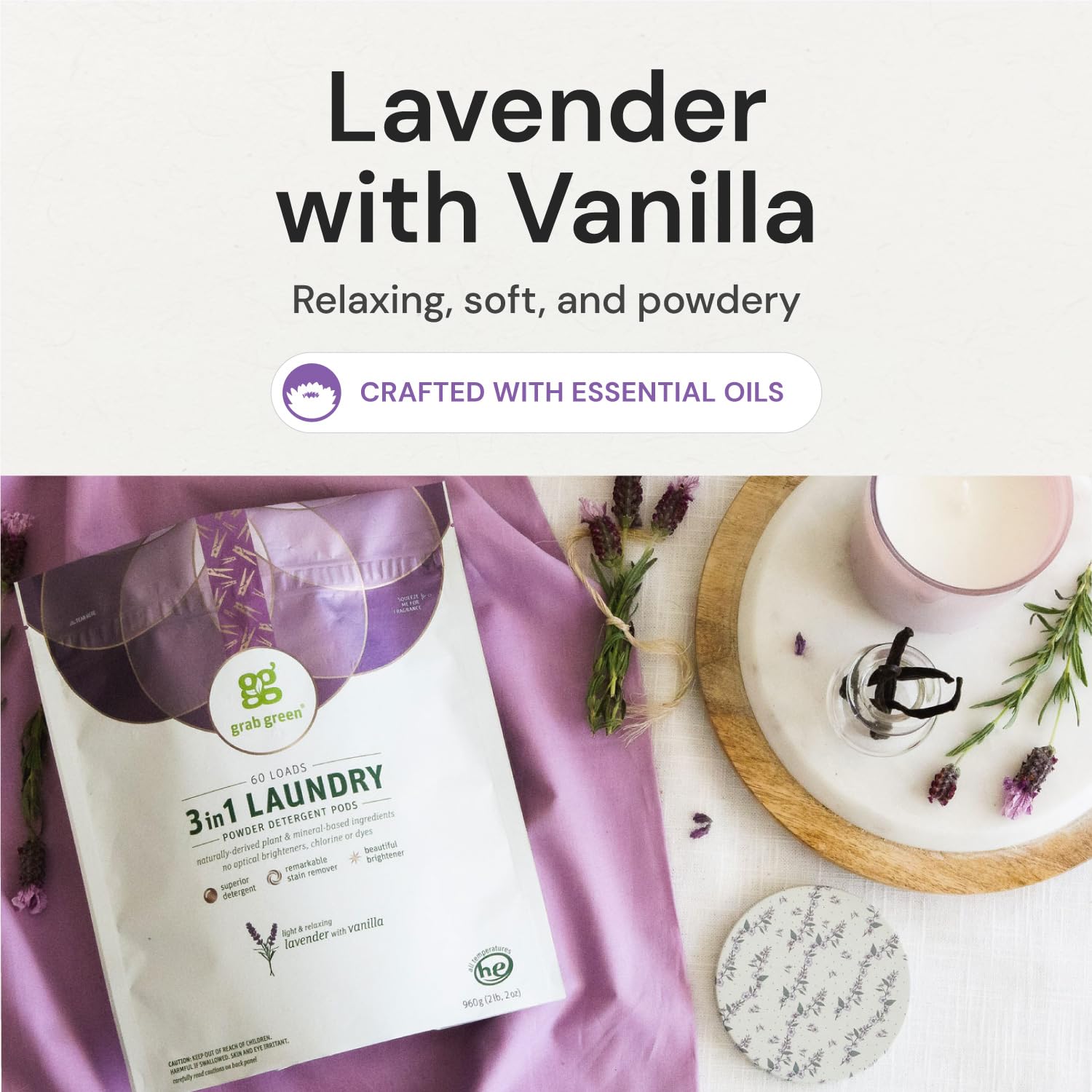 Foto 6 pulgar | Detergente Para Ropa Pods Grab Green 3 En 1 Lavender Vanilla 24 - Venta Internacional.