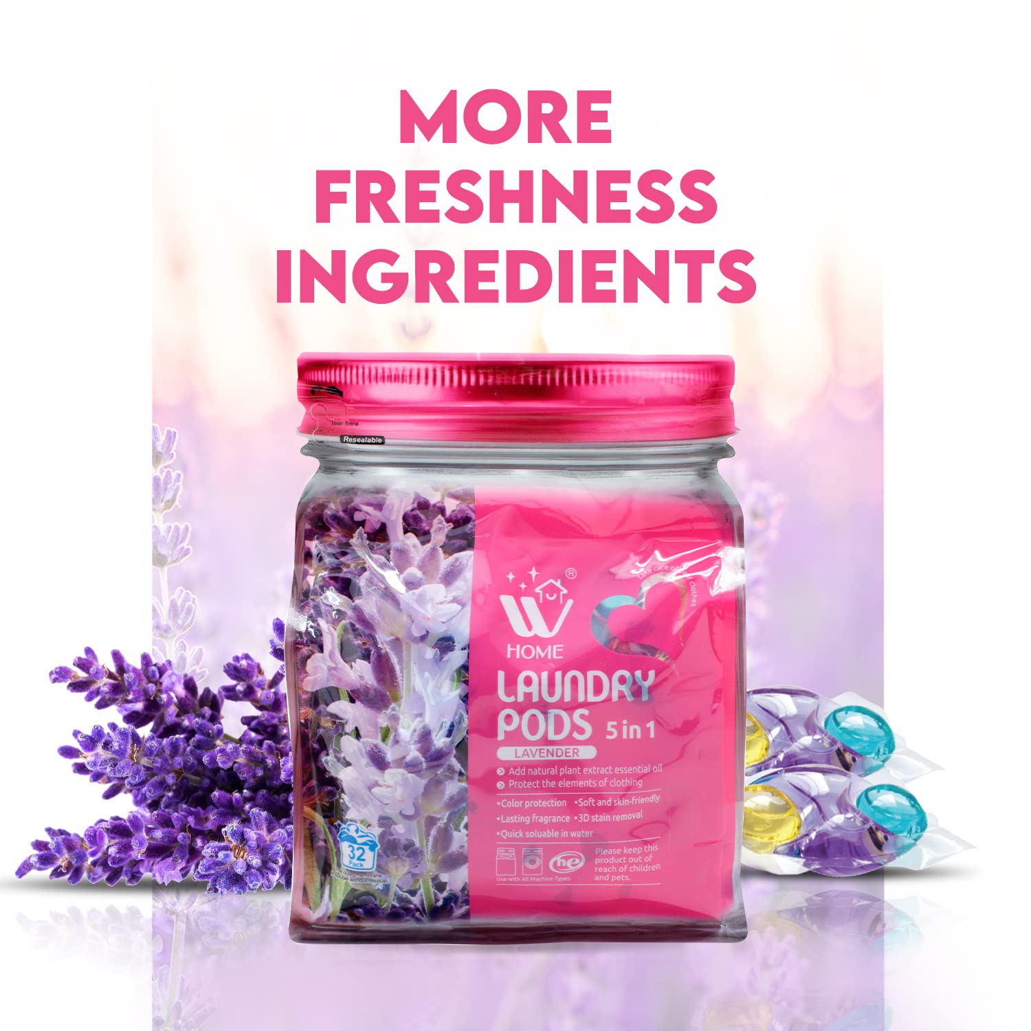 Foto 5 | Laundry Pods Wbm 5 En 1, Ultraconcentrado En Total, 64 Unidades - Venta Internacional.
