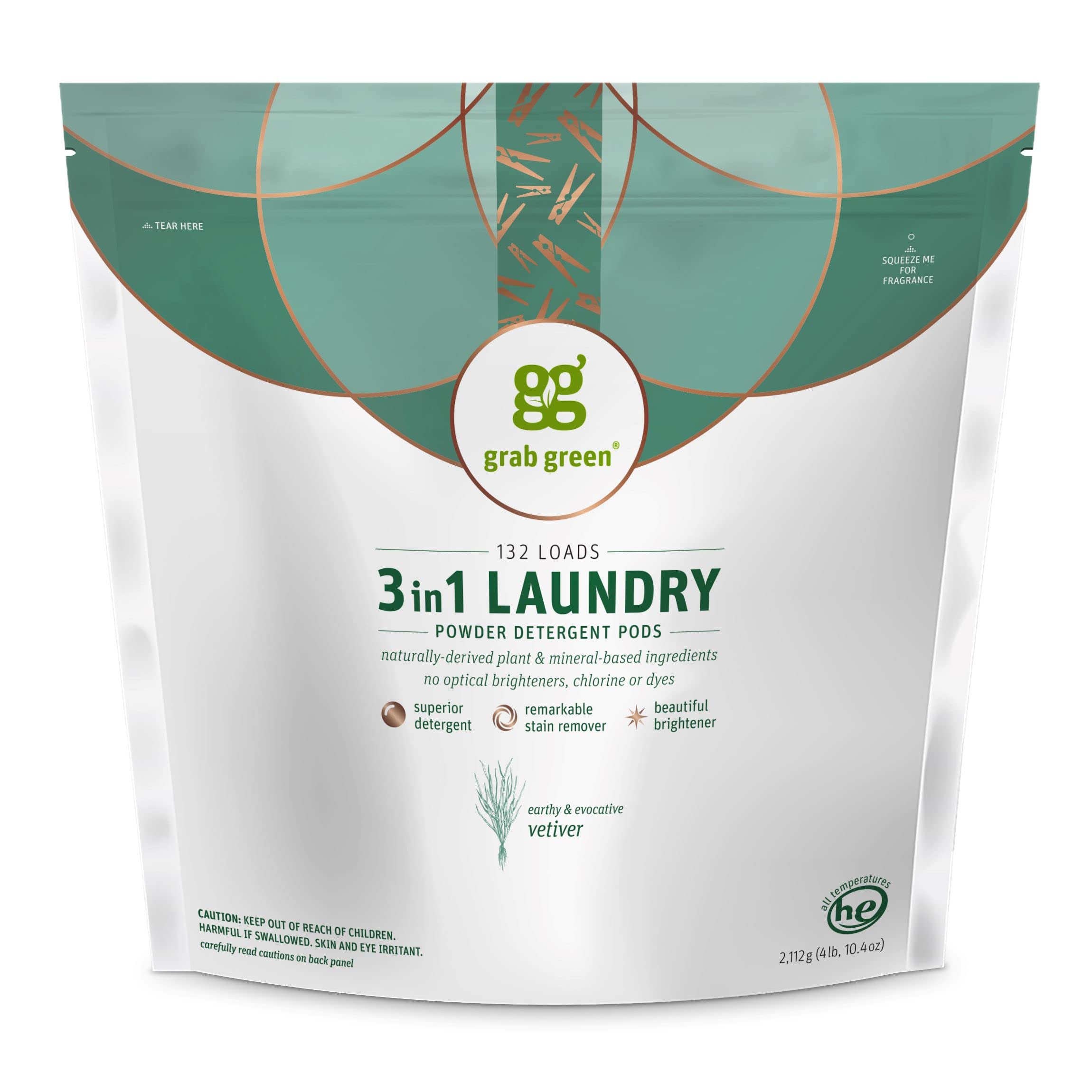 Detergente Para Ropa Pods Grab Green 3 En 1 Con Aroma A Vetiver, 132 Unidades - Venta Internacional.