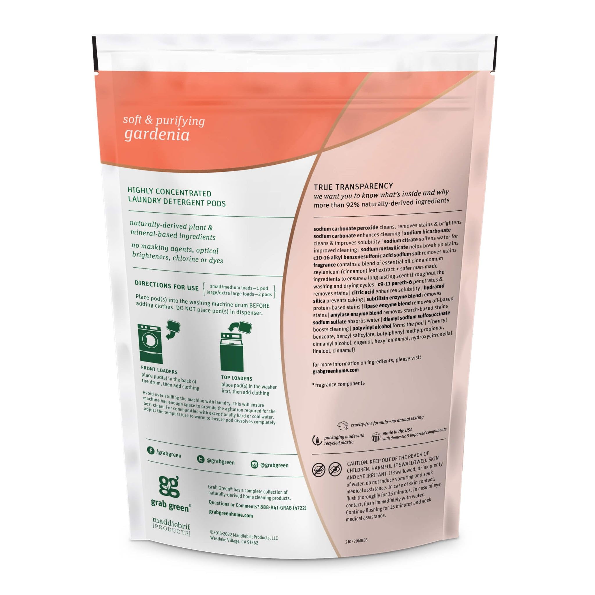 Foto 2 | Detergente Para Ropa Pods Grab Green 3 En 1 Gardenia Scent 24 - Venta Internacional.