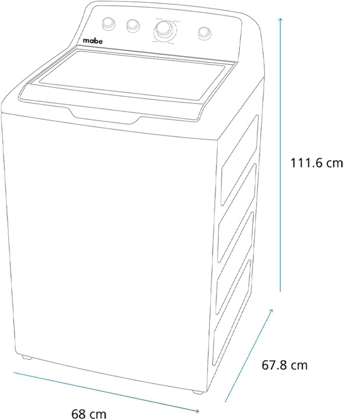 Foto 3 pulgar | Lavadora Automática Mabe Appliance Lga72214cbab0 22 Kg Blanca