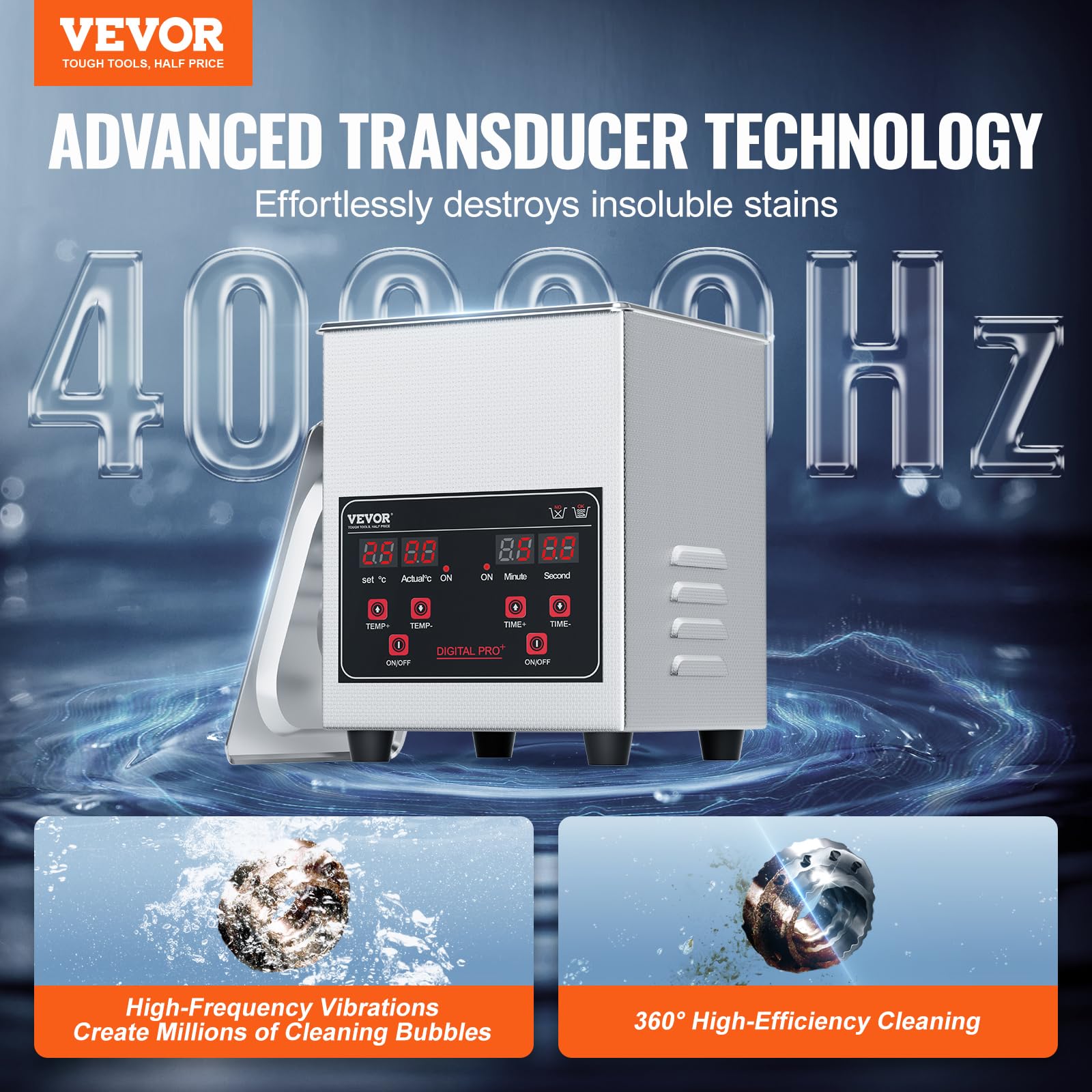 Foto 3 pulgar | Máquina De Limpieza Ultrasónica Vevor 1.3l 60w Con Temporizador Y Calentador - Venta Internacional.