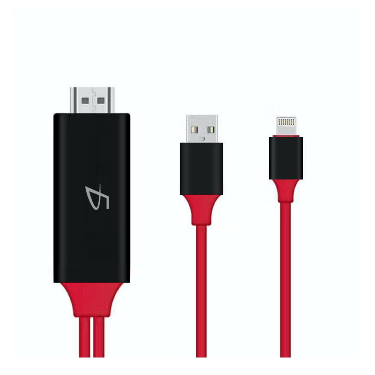 Foto 2 pulgar | Cable Adaptador De Lightning A Hdmi Elegate Wi39 Rojo