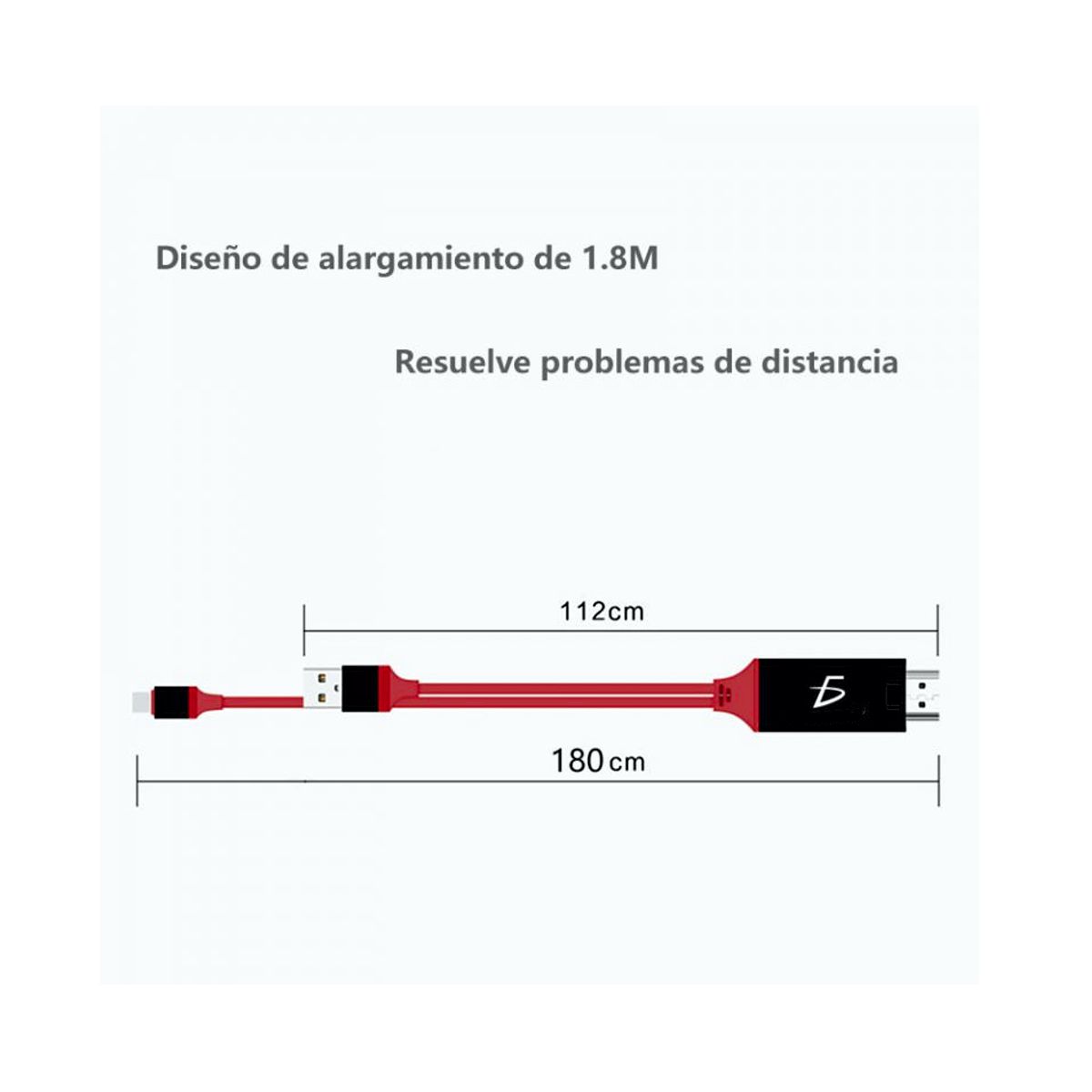 Foto 6 | Cable Adaptador De Lightning A Hdmi Elegate Wi39 Rojo