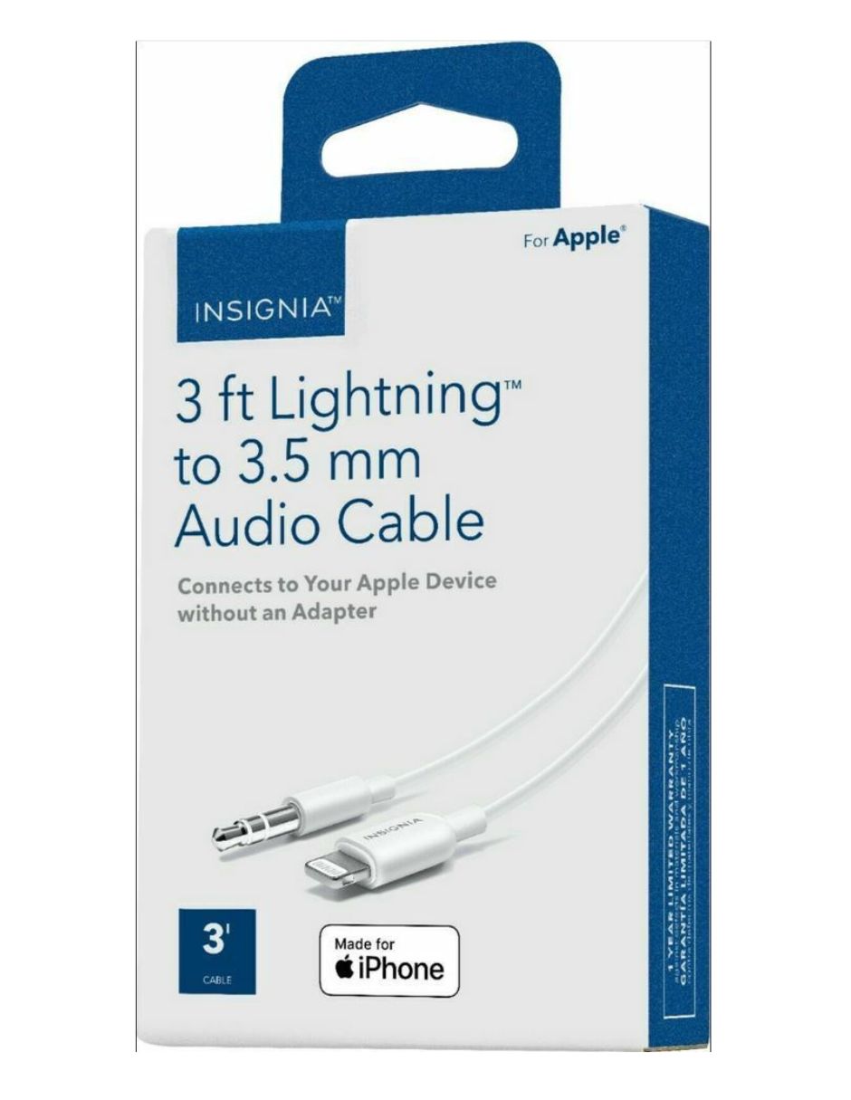 Foto 4 pulgar | Cable Insignia: Lightning .91m - Audio 3.5mm