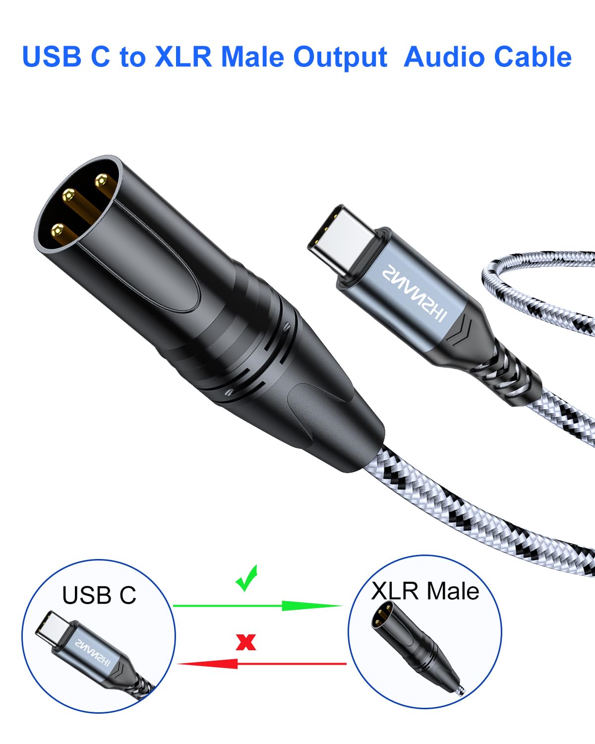 Foto 7 pulgar | Cable Usb C A Xlr Snanshi De 1 8 M Para Amplificador  Altavoz  Mezclador - Venta Internacional.