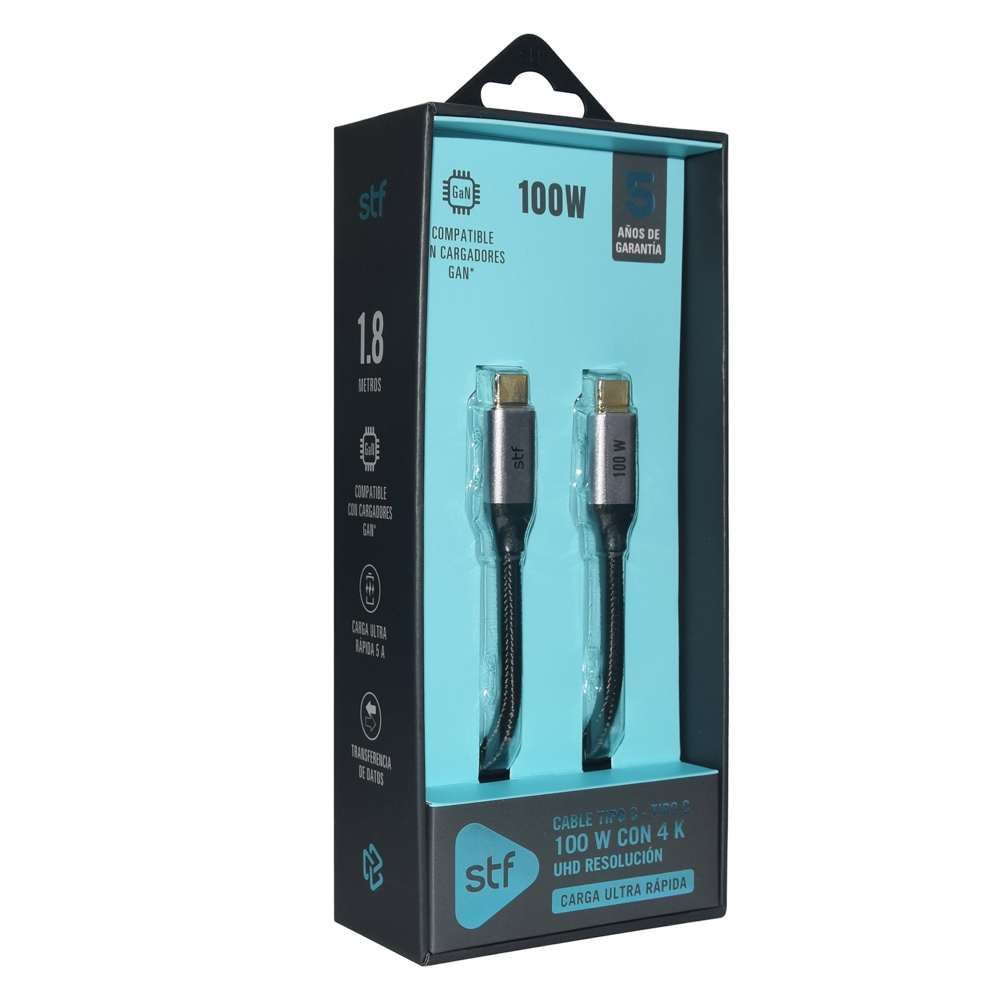 Foto 7 | Cable Usb C A C 100w 4k Uhd 1.8m: Carga Ultra Rápida Y Video