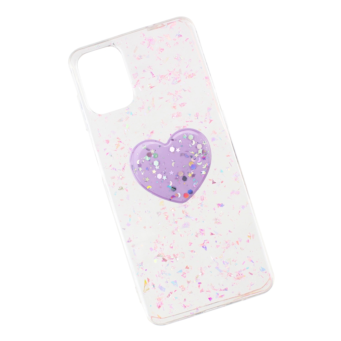 Funda Triche para Motorola Moto G9 Plus Diseño Glitter + So color Lila $244