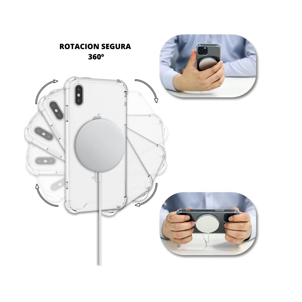 Foto 4 pulgar | Funda Genérica Compatible con Batería Magsafe para iPhone 12 color Transparente