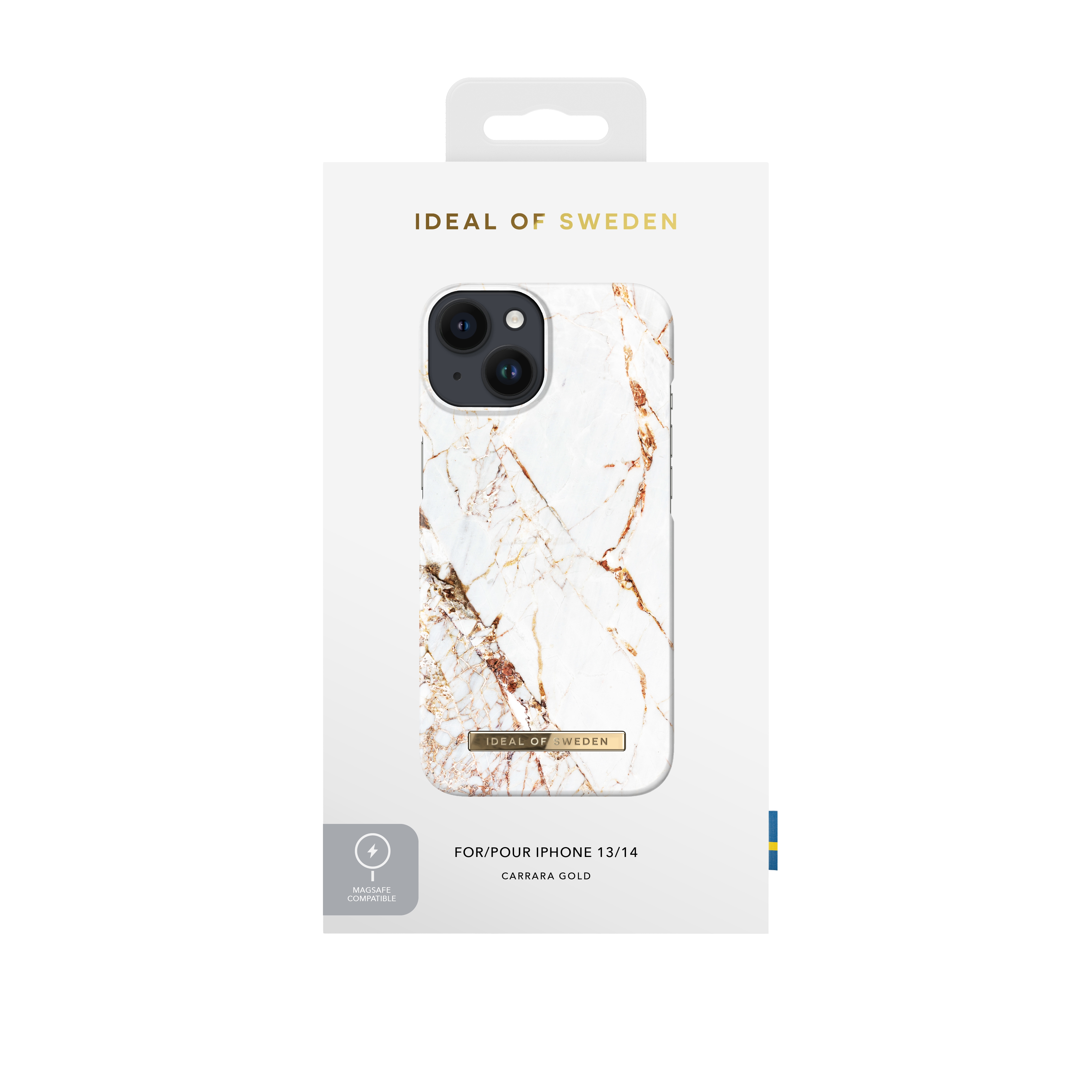 Foto 2 pulgar | Fashion Case iPhone 14 -iDeal of Sweden Carrara Gold Magsafe