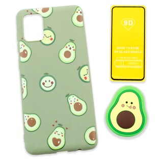 Foto 1 | Kit Triche para Samsung Galaxy A51 Case Aguacate + So + Cristal 9d