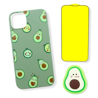 Foto 1 | Kit Triche para iPhone 14 Plus Case Aguacate + So + Cristal 9D