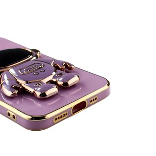 Foto 4 | Kit Triche para iPhone 14 Case Astronauta 3d Lila + Mica 9d