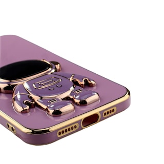 Foto 4 | Kit Triche para iPhone 14 Pro Case Astronauta 3d color Lila + Mica 9d