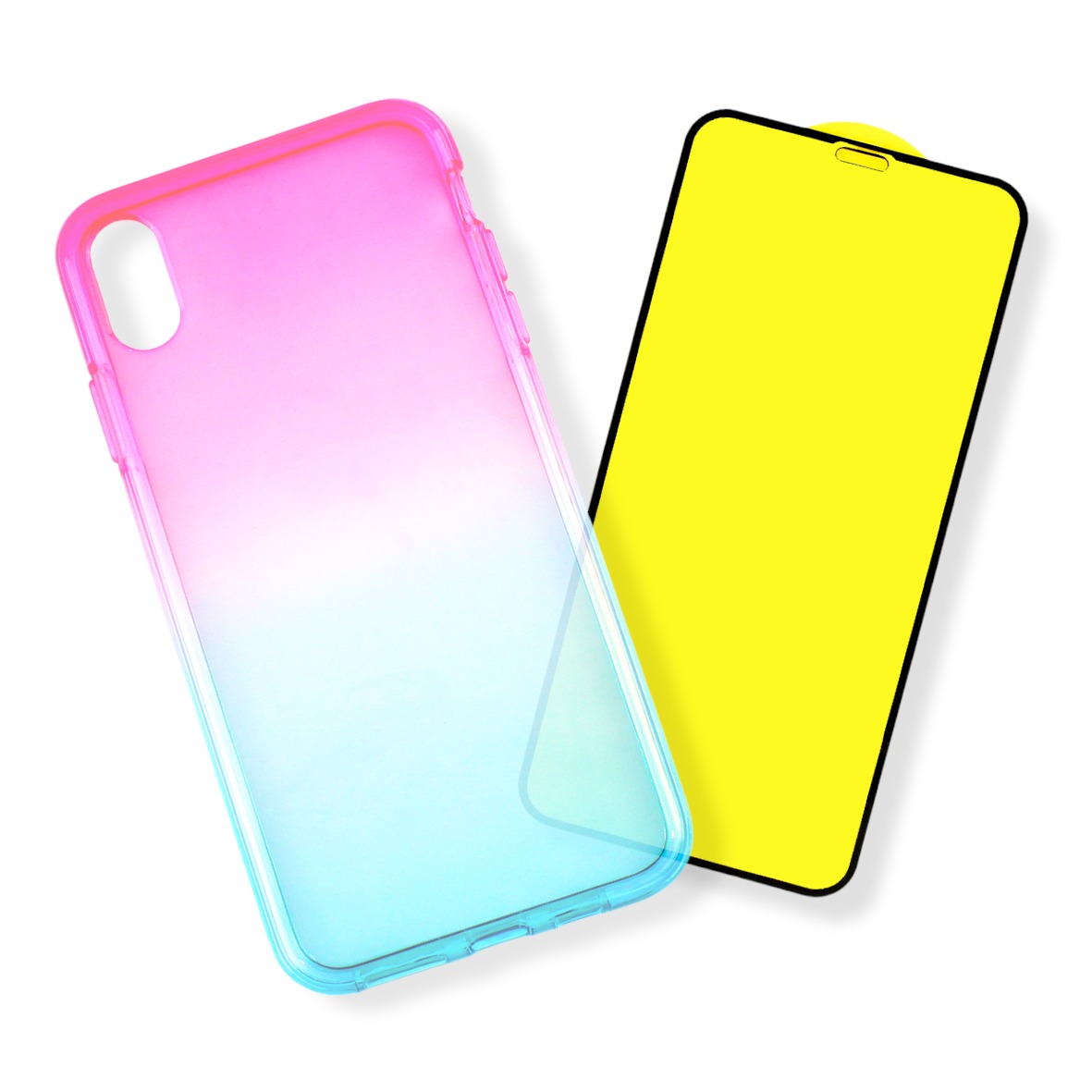 Foto 2 pulgar | Kit Triche para iPhone X / Xs Case Bicolor + Mica 9d