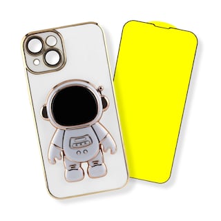 Foto 1 | Kit Triche para iPhone 14 Case Astronauta 3d color Blanco + Mica 9d