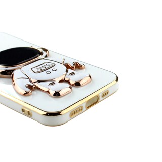 Foto 4 | Kit Triche para iPhone 14 Case Astronauta 3d color Blanco + Mica 9d