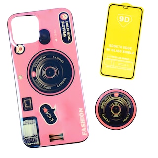 Foto 1 | Kit Triche para iPhone 12 Pro Max Case Cámara Rosa + So + Cristal 9D